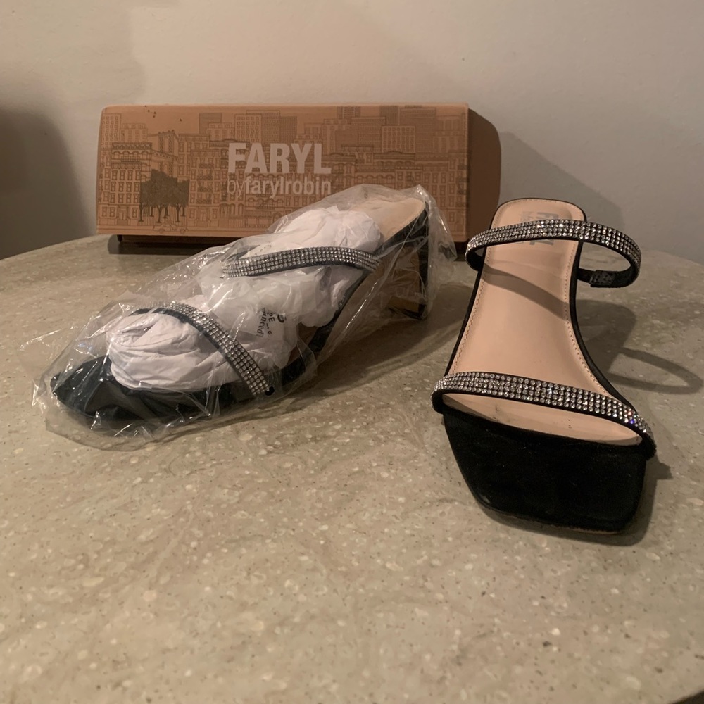 FARYL by Farylrobin | Women’s Alexandra Slip On Heels |  Studded Detailing